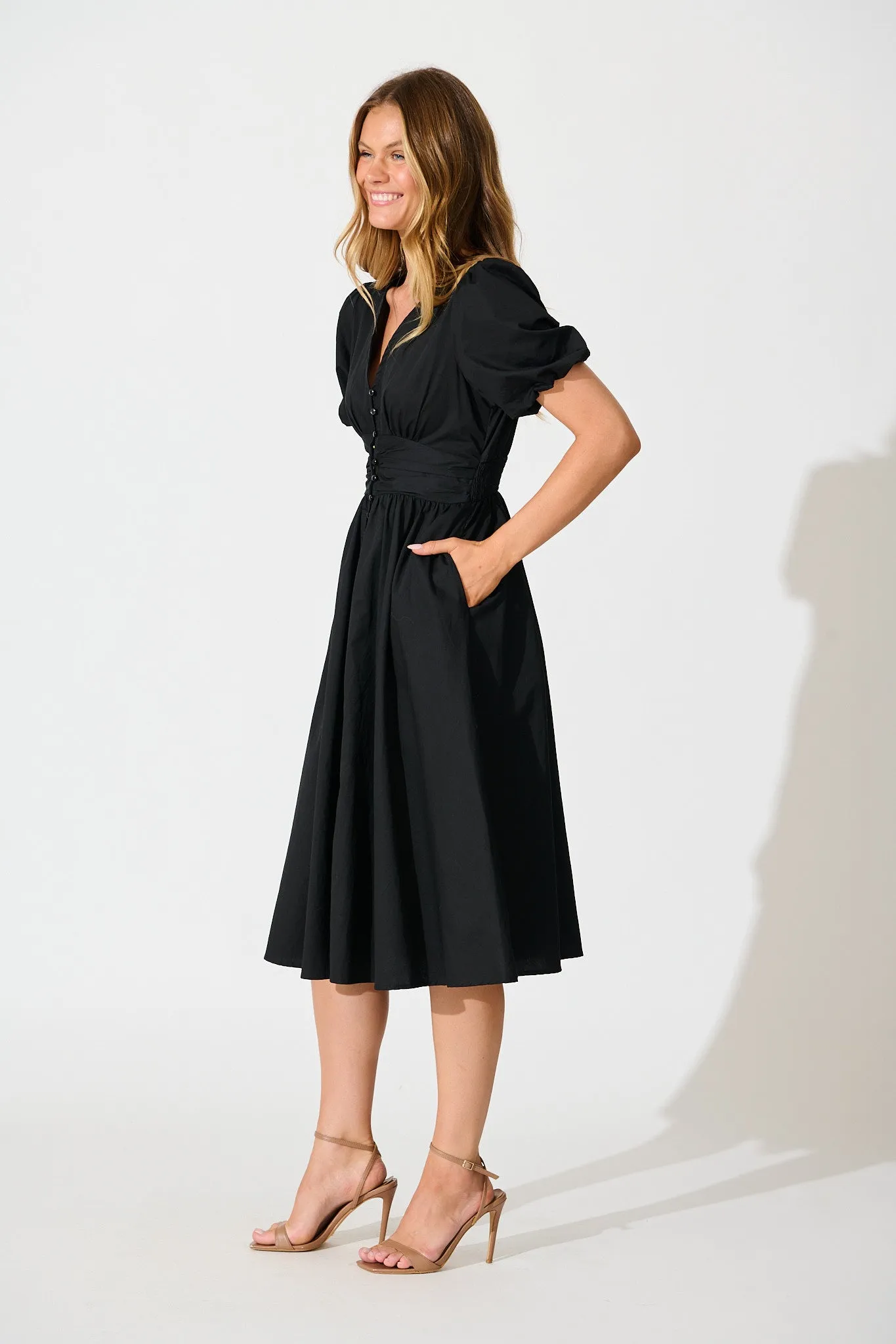 Mina Midi Dress in Black sold by St Frock product image thumbnail 3