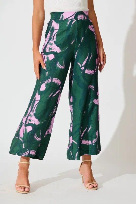 Ellery Pant in Green Multi Print sold by St Frock