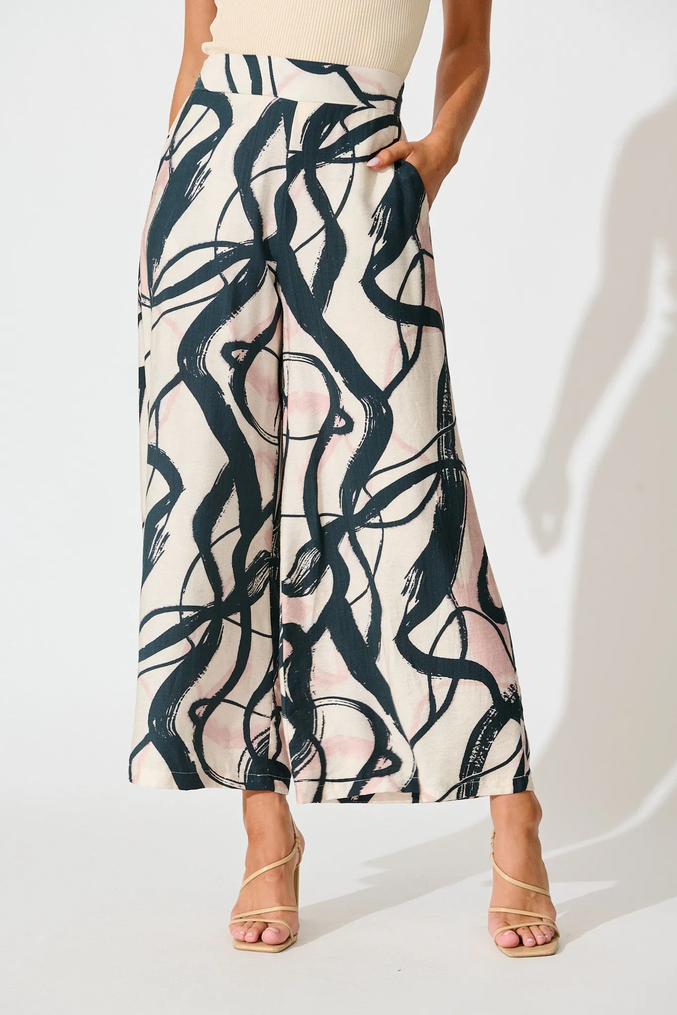 Ellery Pant in Cream Multi Print sold by St Frock