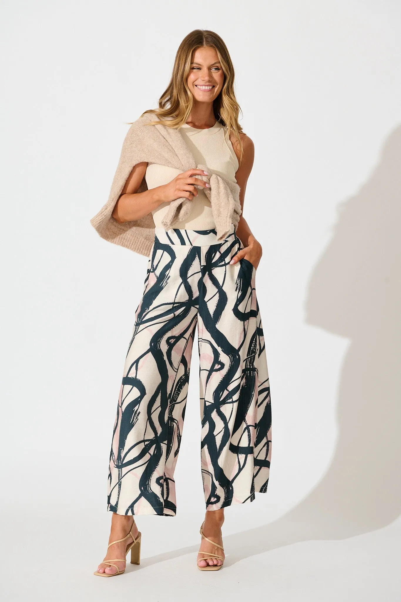 Ellery Pant in Cream Multi Print sold by St Frock product image thumbnail 4