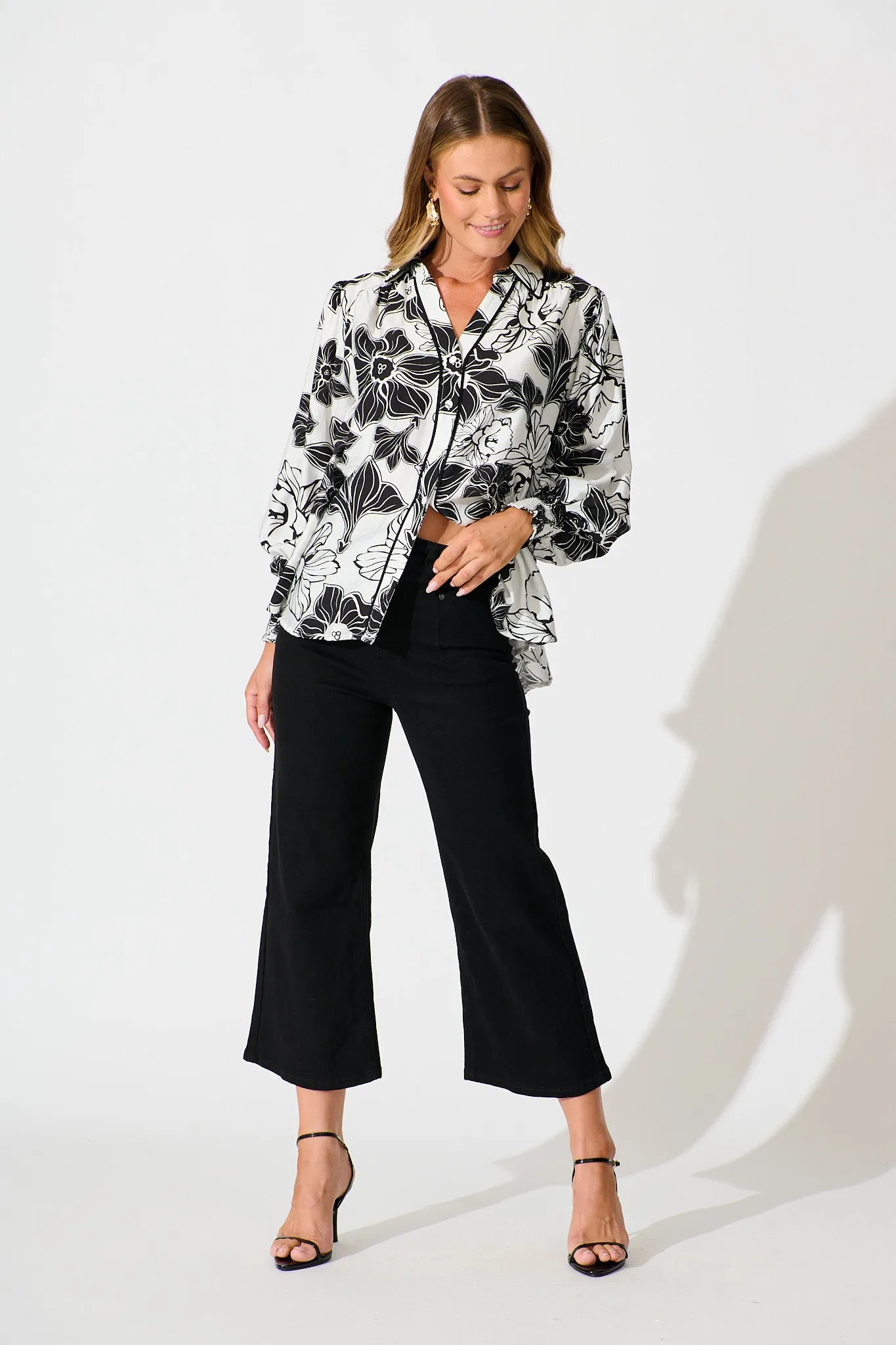 Colette Shirt in Black Floral sold by St Frock product image thumbnail 4