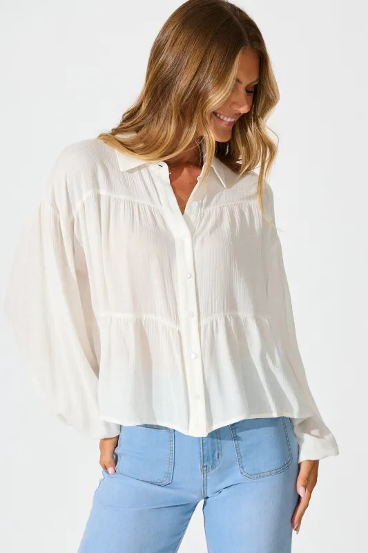 Luella Shirt in White sold by St Frock