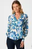 Florence Shirt in Blue Floral Print sold by St Frock