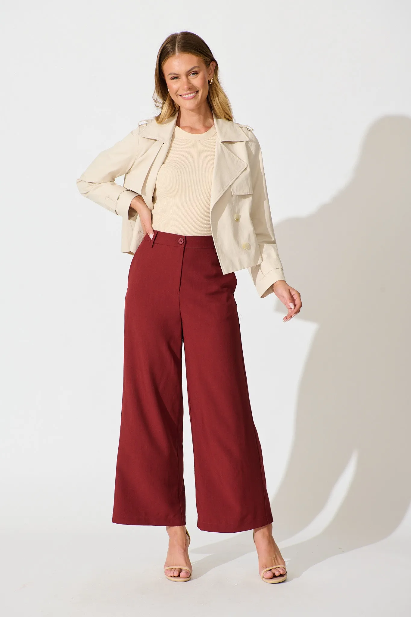 Office Talk Pant in Wine sold by St Frock product image thumbnail 4