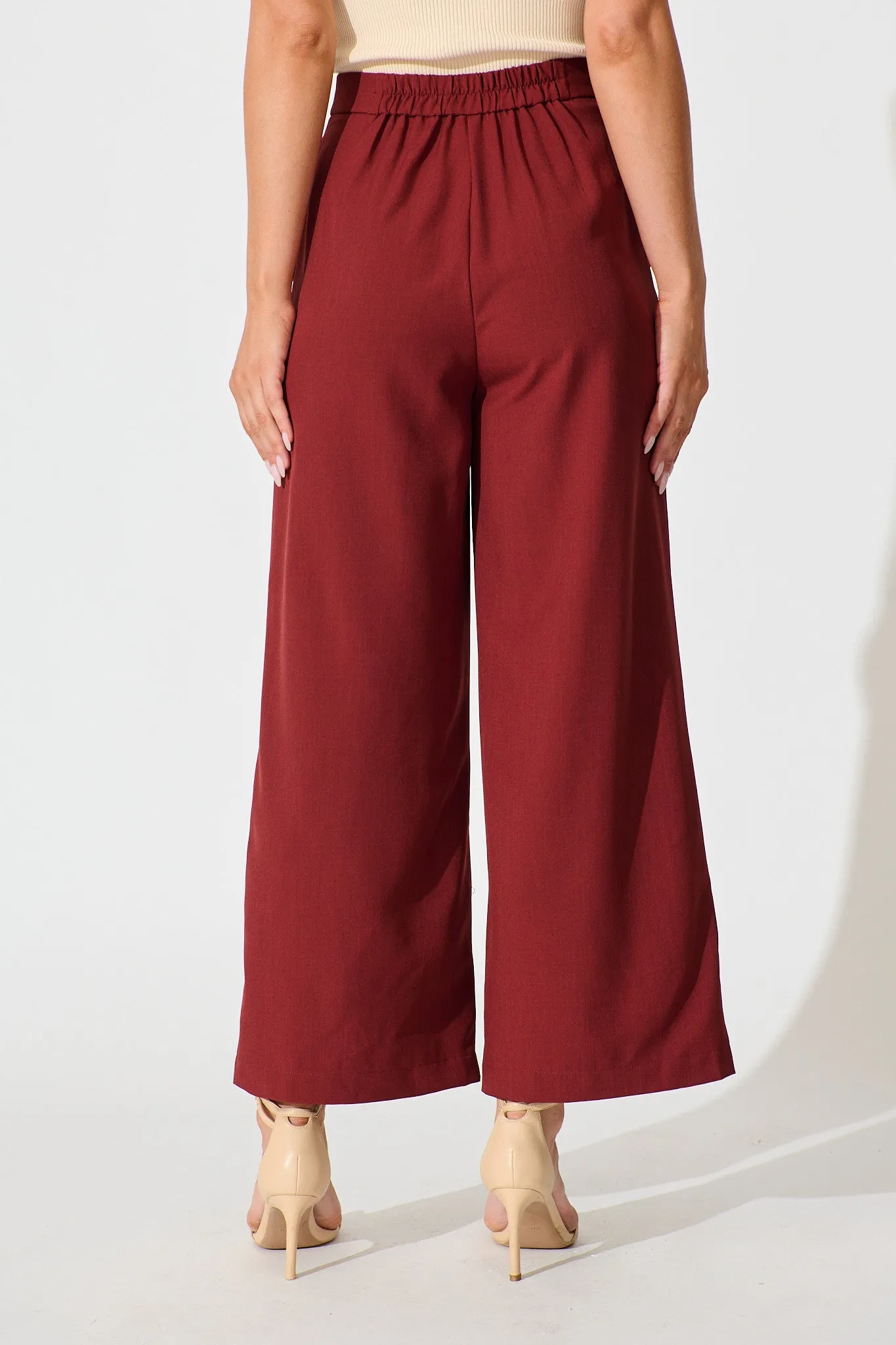 Office Talk Pant in Wine sold by St Frock product image thumbnail 3