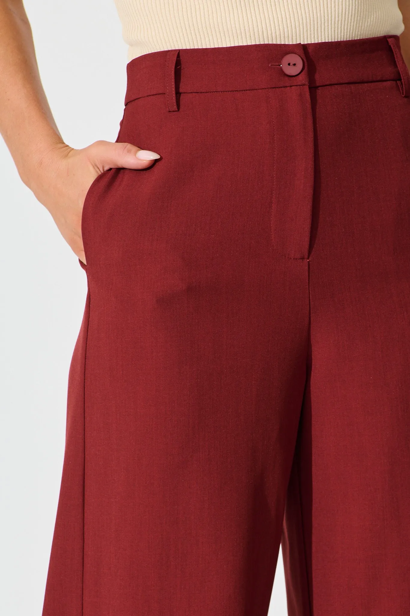 Office Talk Pant in Wine sold by St Frock product image thumbnail 5