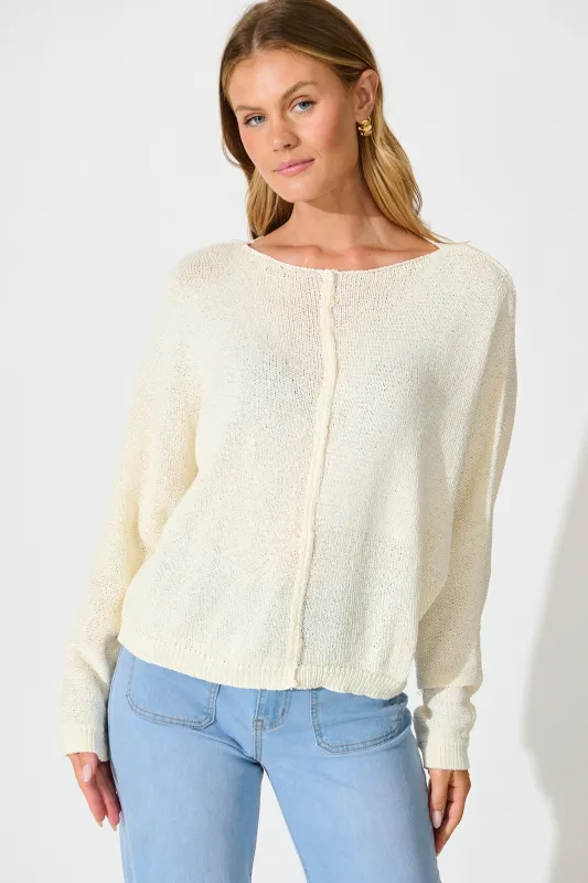 Vancouver Knit in Cream Cotton Blend sold by St Frock