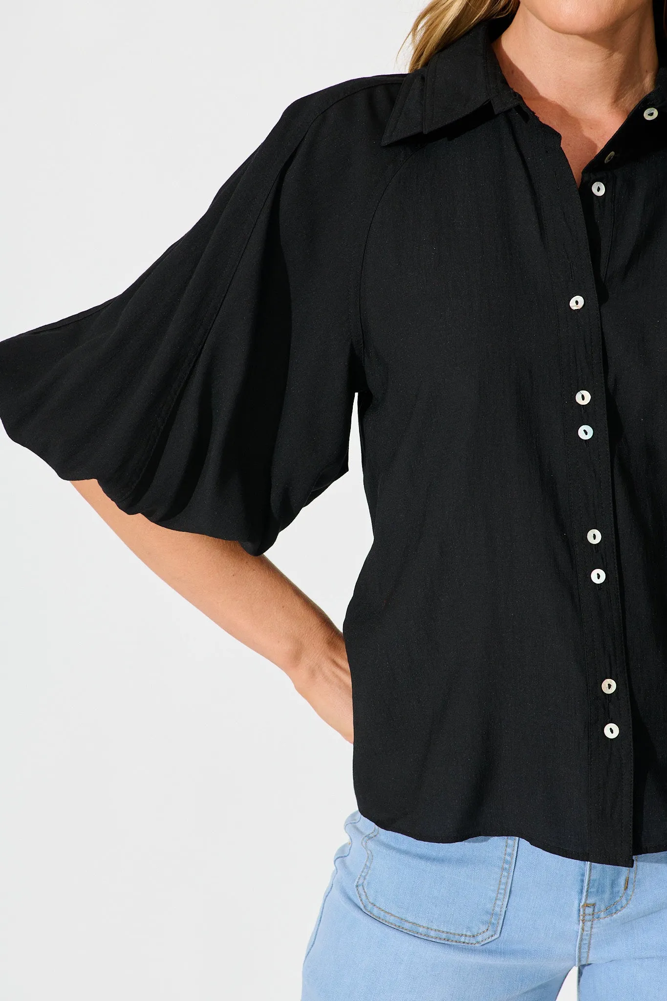Porcia Shirt in Black sold by St Frock product image thumbnail 5