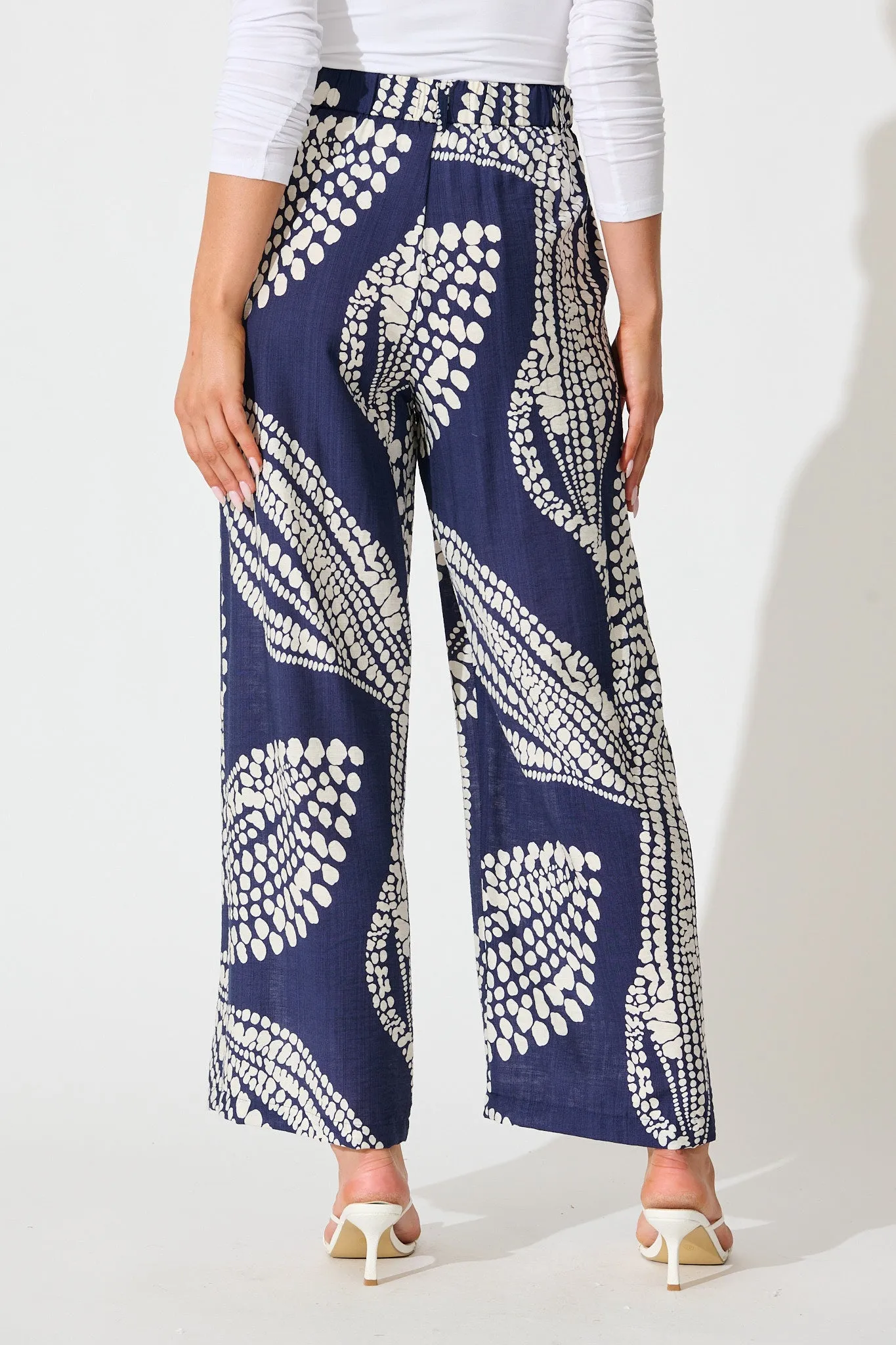 Harper Pant in Navy with White Print sold by St Frock product image thumbnail 3