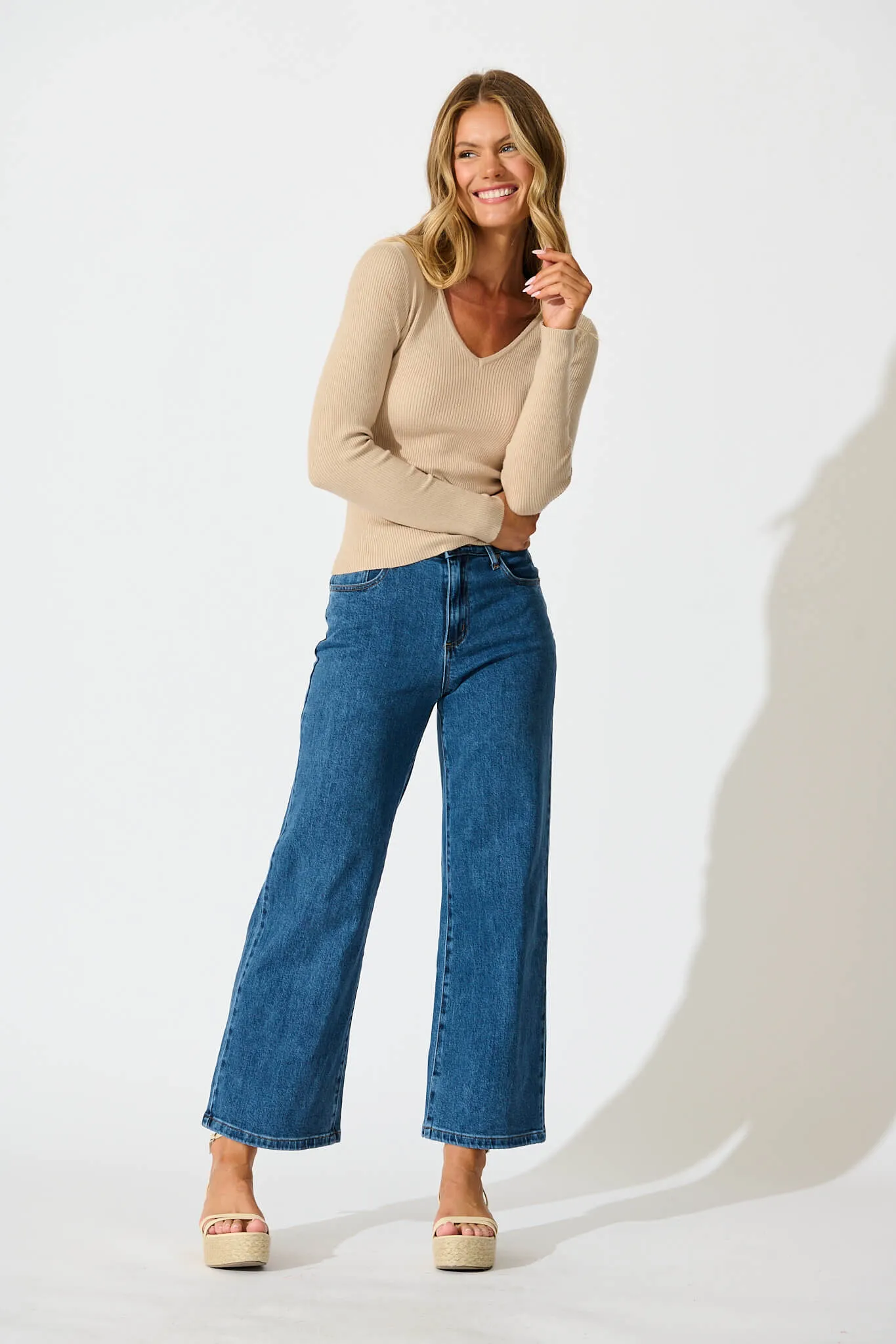 Levine Knit In Beige Cotton Blend sold by St Frock product image thumbnail 4