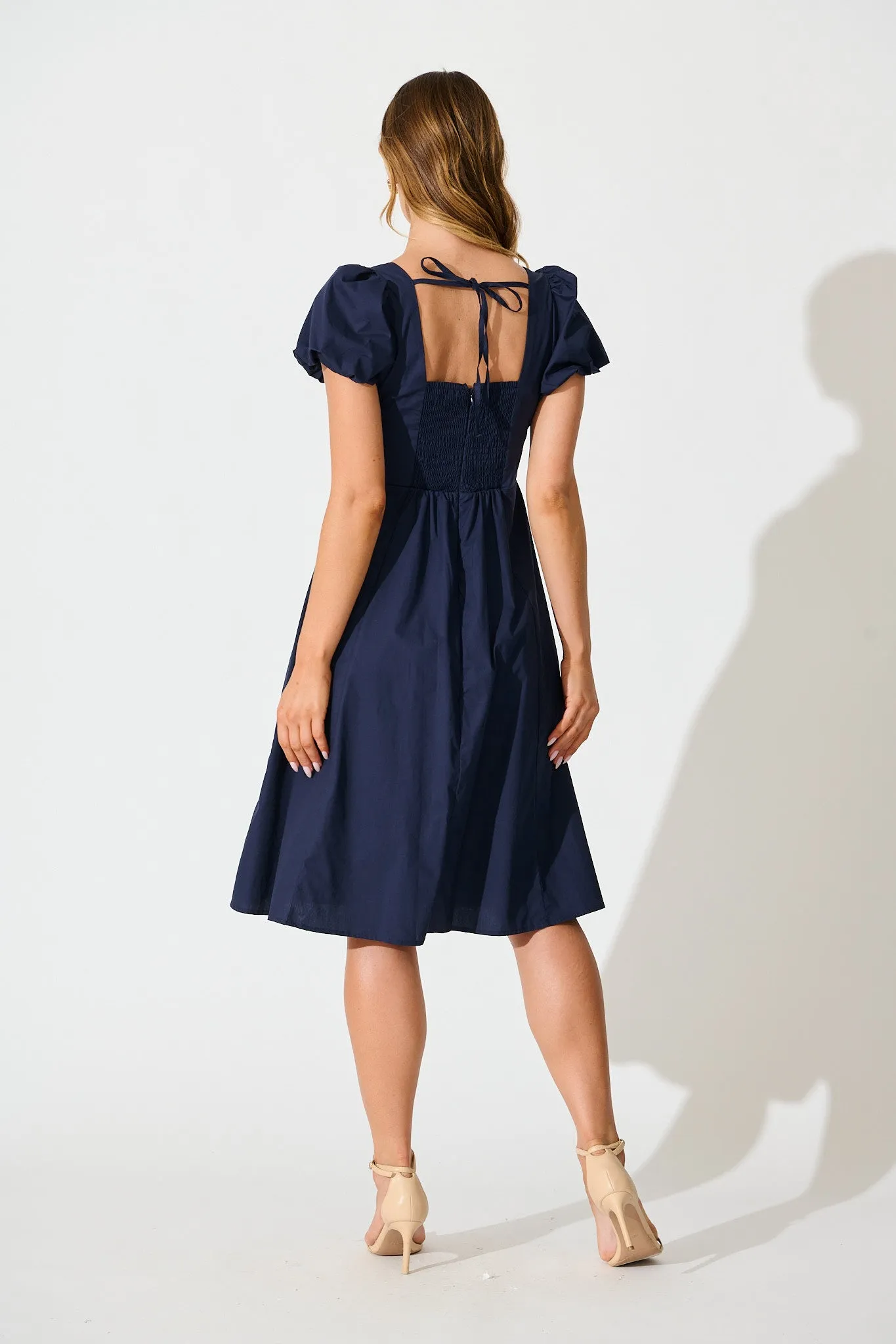 Eternity Midi Dress in Navy Cotton sold by St Frock product image thumbnail 4