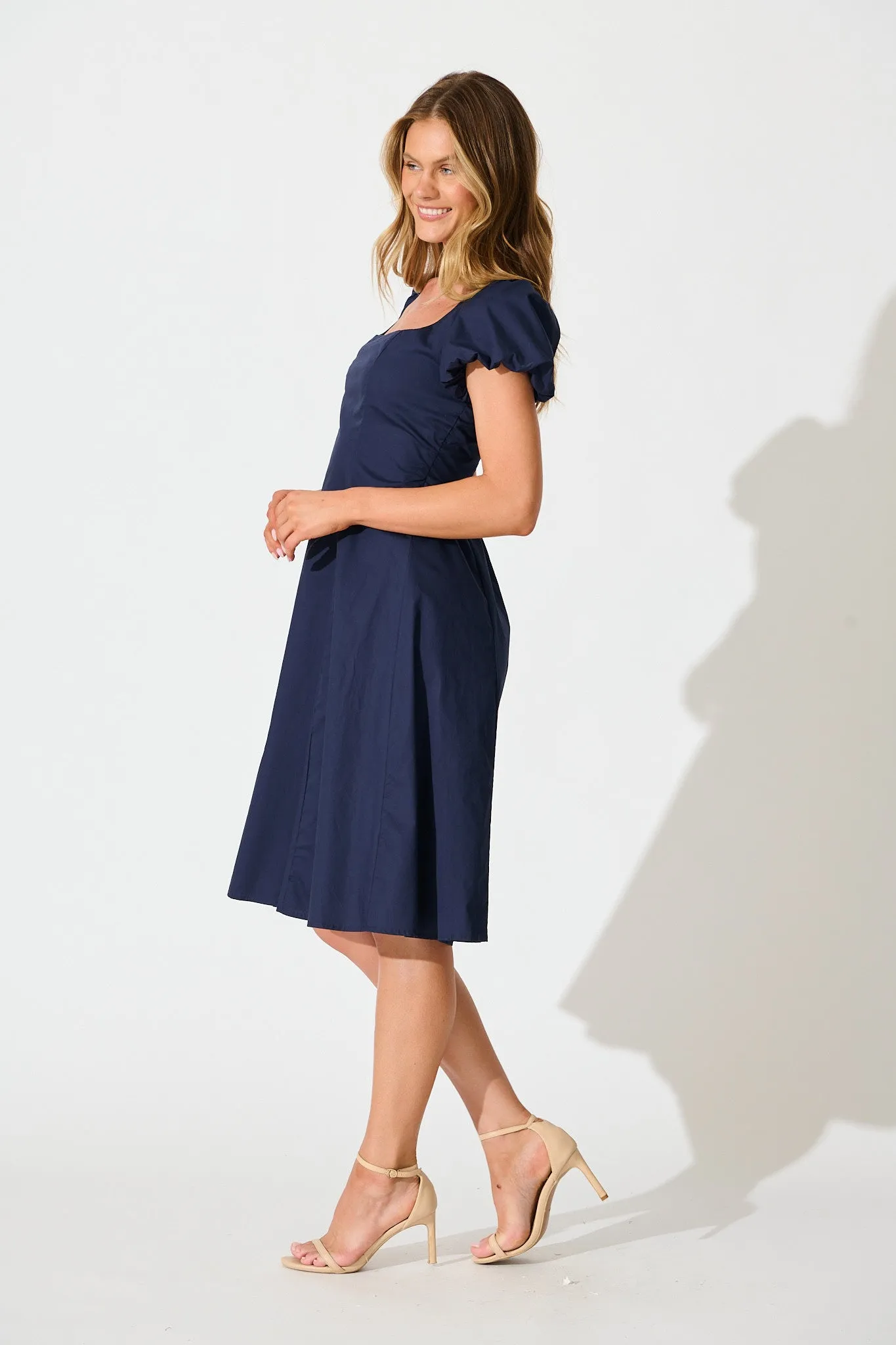 Eternity Midi Dress in Navy Cotton sold by St Frock product image thumbnail 3