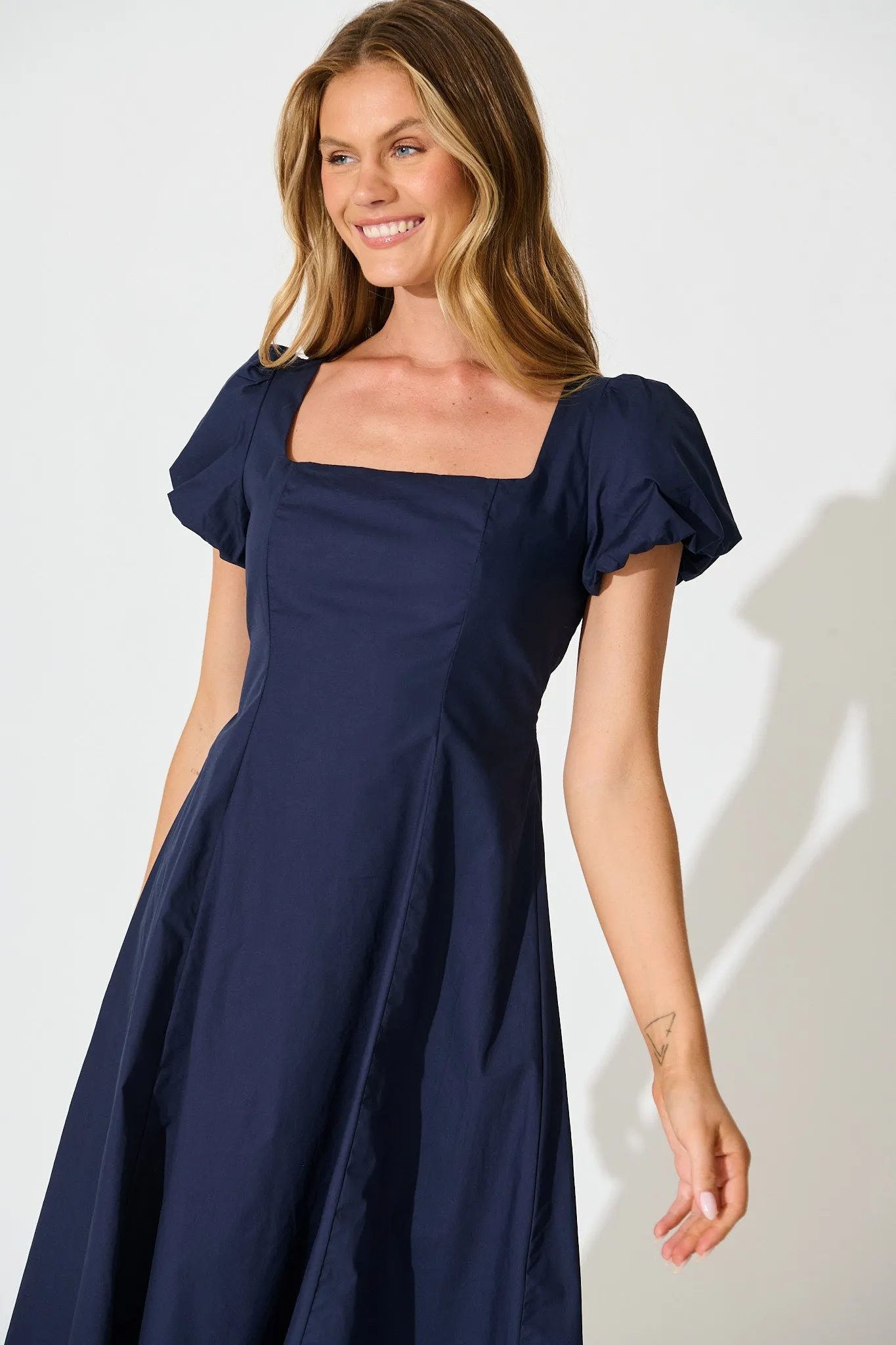 Eternity Midi Dress in Navy Cotton sold by St Frock product image thumbnail 2
