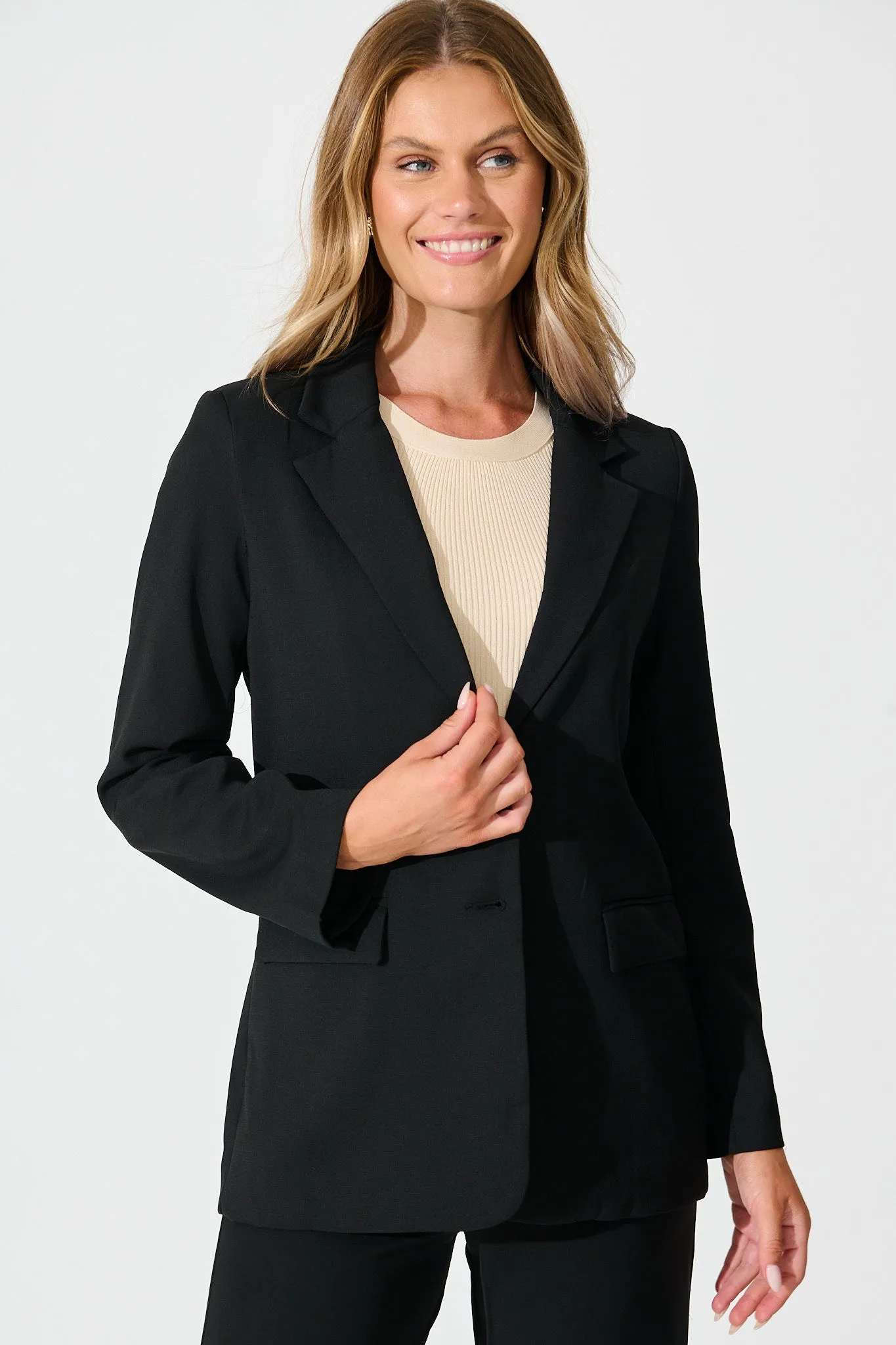 Ariana Blazer in Black sold by St Frock