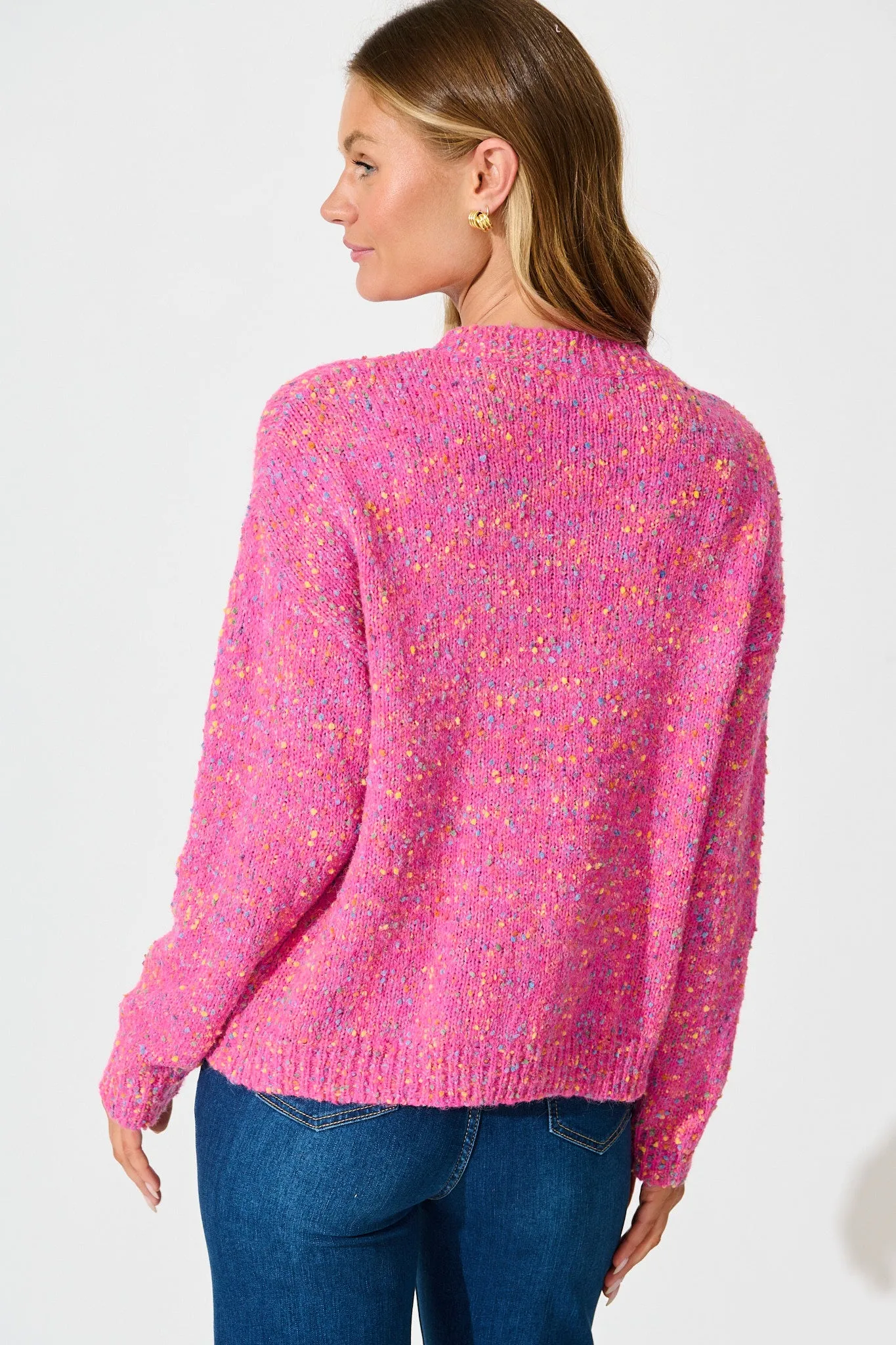 Emilia Knit in Pink Multi Wool Blend sold by St Frock product image thumbnail 3