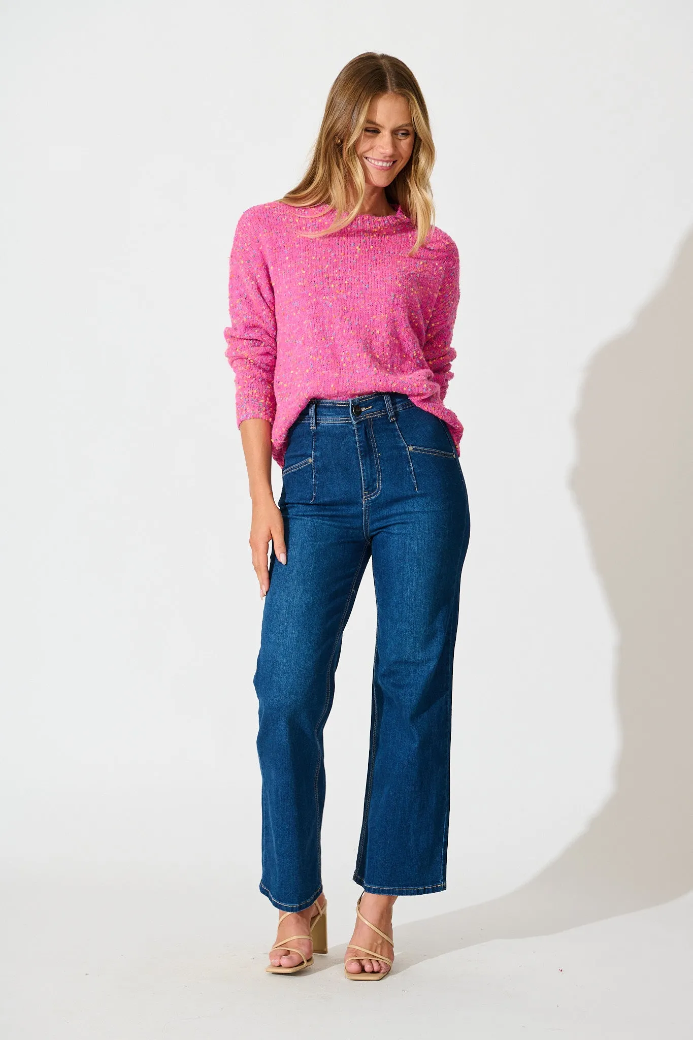 Emilia Knit in Pink Multi Wool Blend sold by St Frock product image thumbnail 4