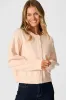 Astrid Knit Cardigan In Blush Wool Blend sold by St Frock