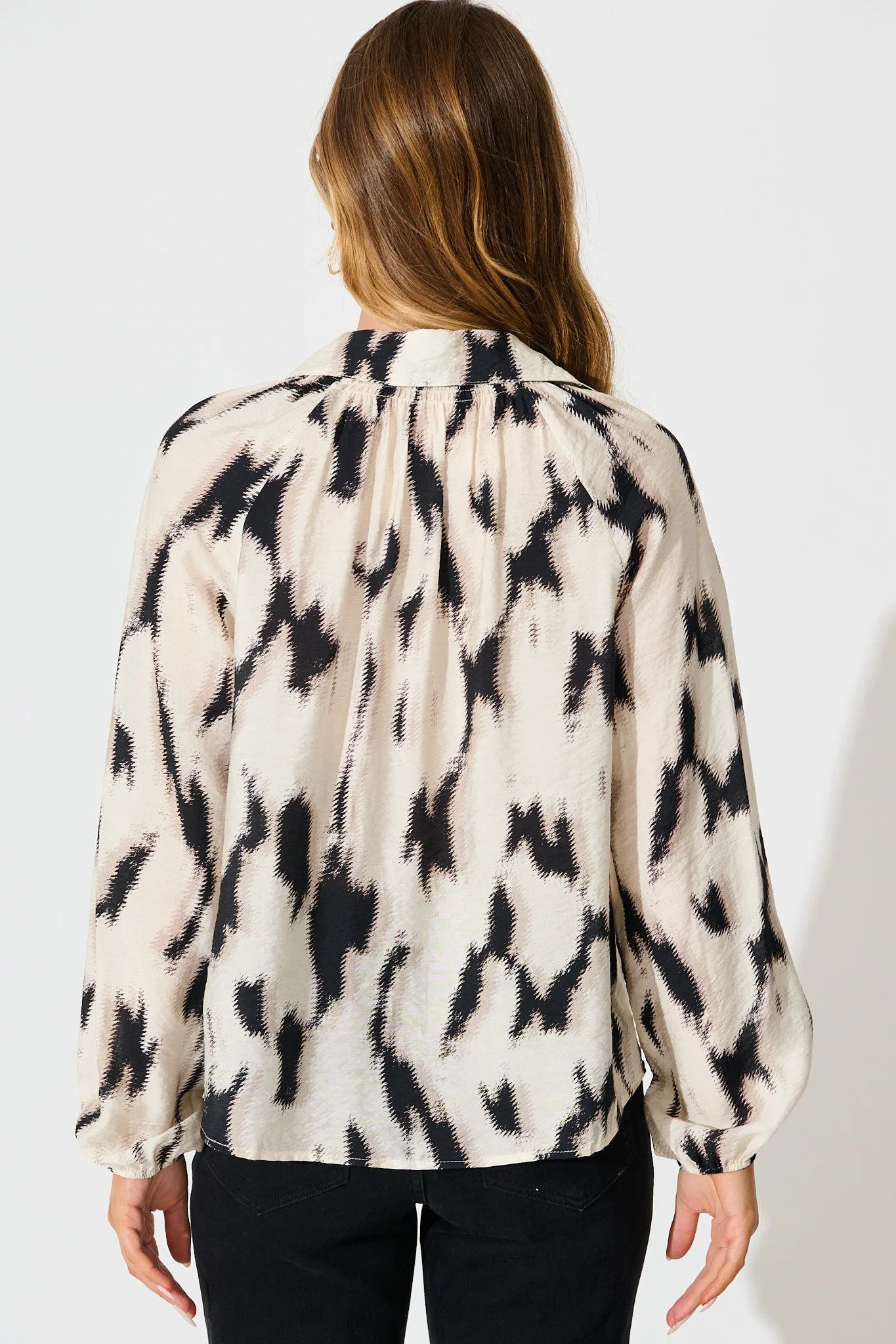 Rhythm Shirt in Cream with Black Print sold by St Frock product image thumbnail 3