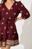 Byron Dress in Wine with Cream Embroidery sold by St Frock
