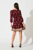 Byron Dress in Wine with Cream Embroidery sold by St Frock