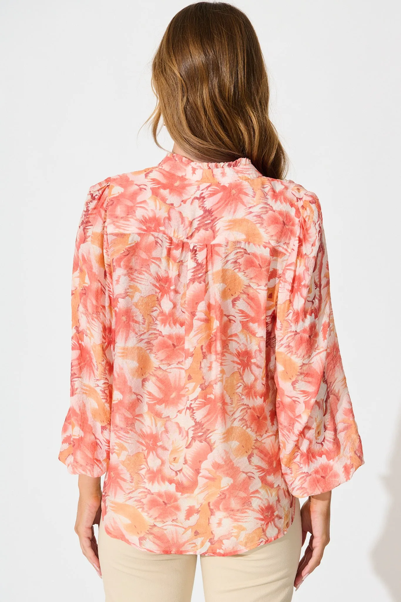 Cynthia Top in Tangerine Floral sold by St Frock product image thumbnail 3