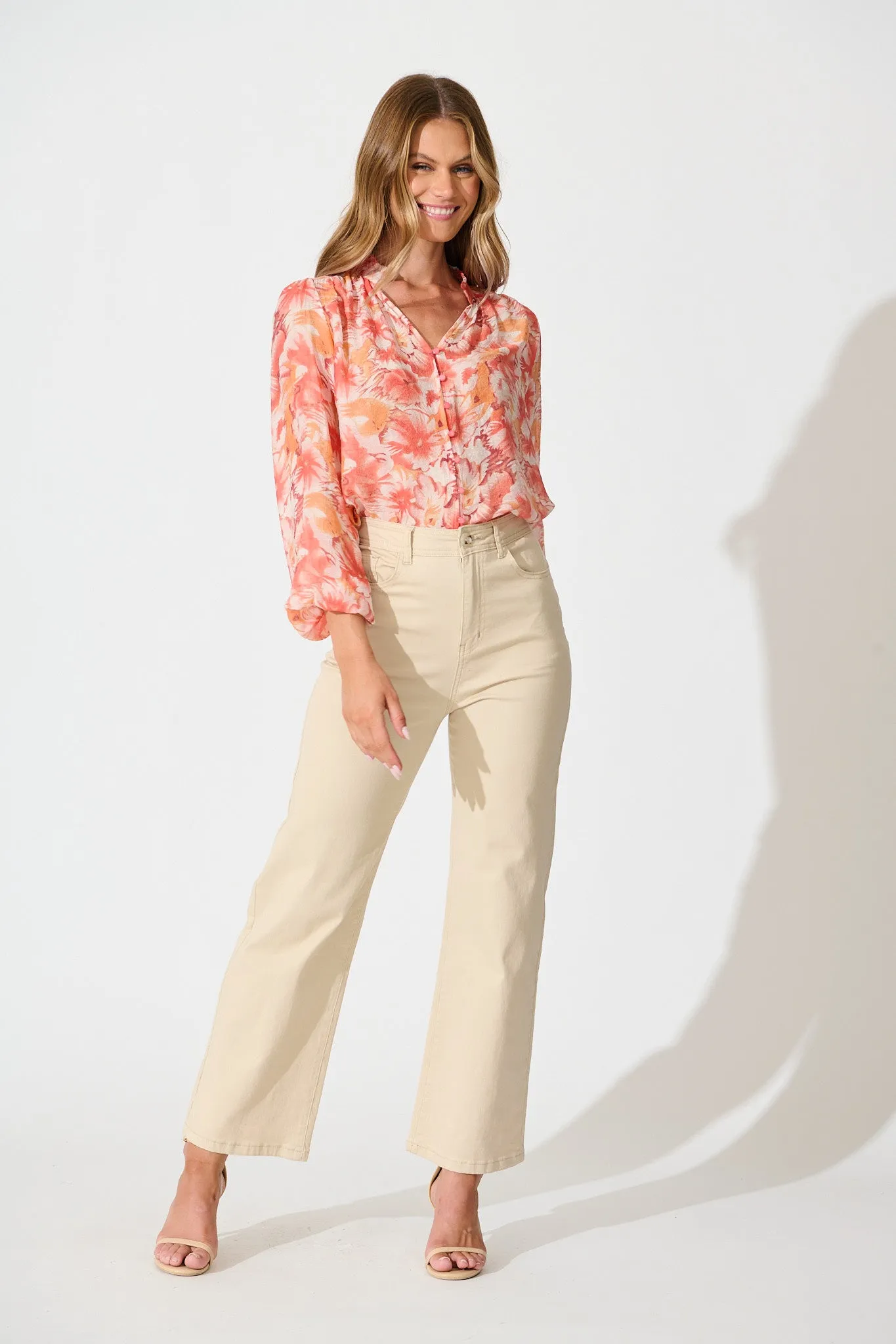 Cynthia Top in Tangerine Floral sold by St Frock product image thumbnail 4