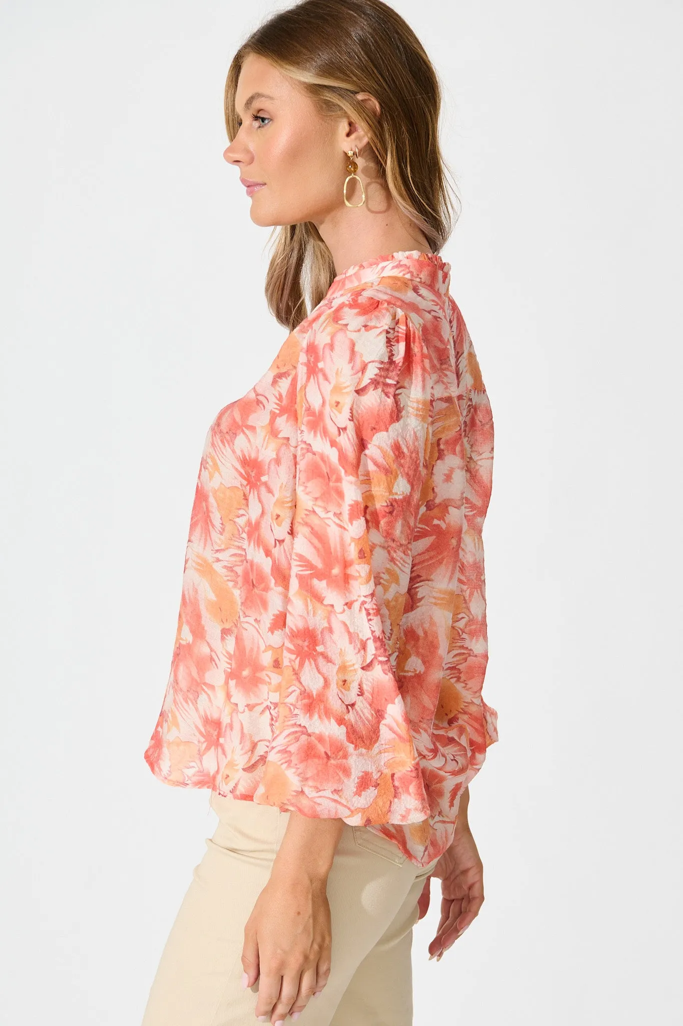 Cynthia Top in Tangerine Floral sold by St Frock product image thumbnail 2