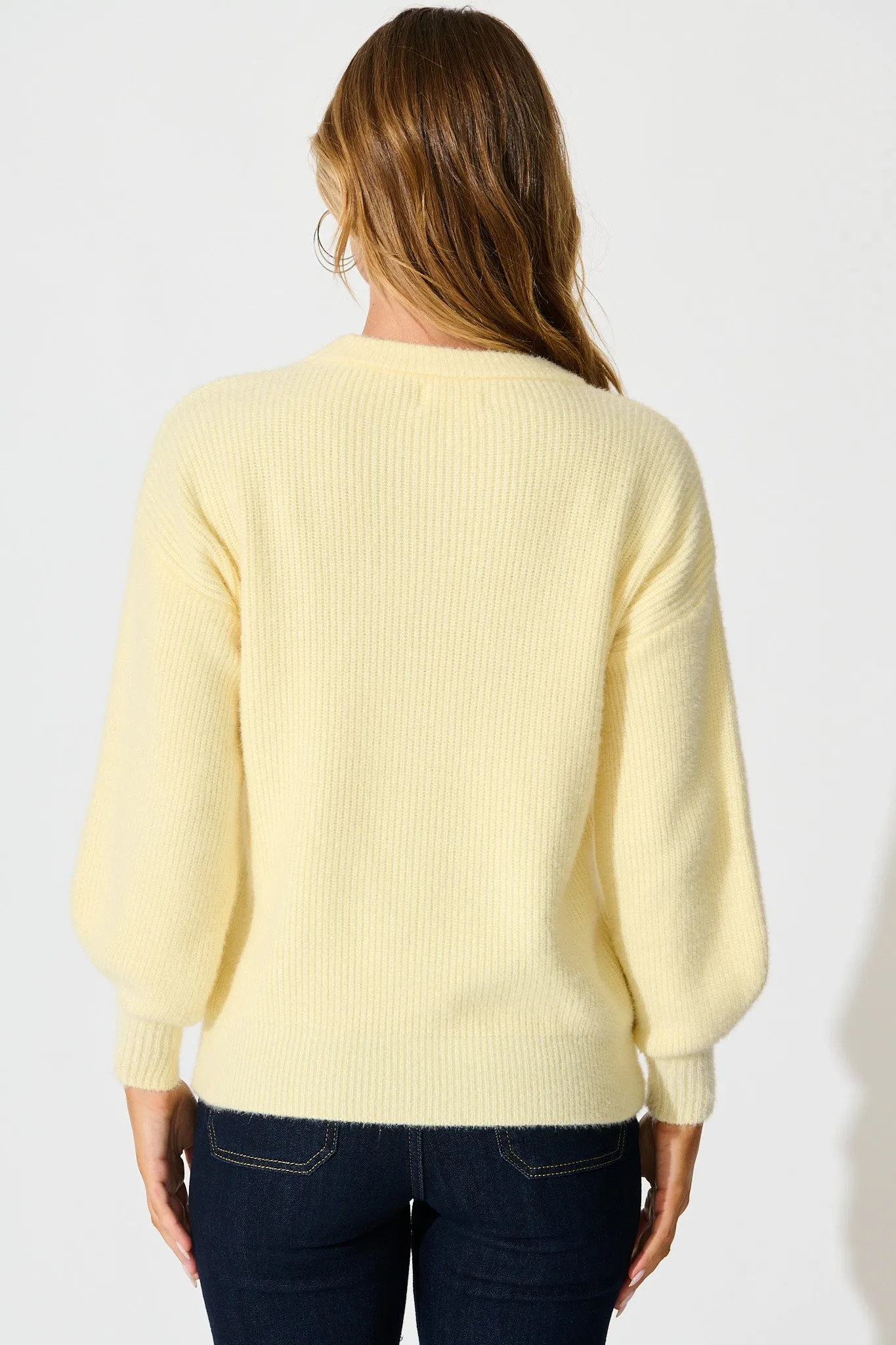 Arla Knit In Lemon Wool Blend sold by St Frock product image thumbnail 3