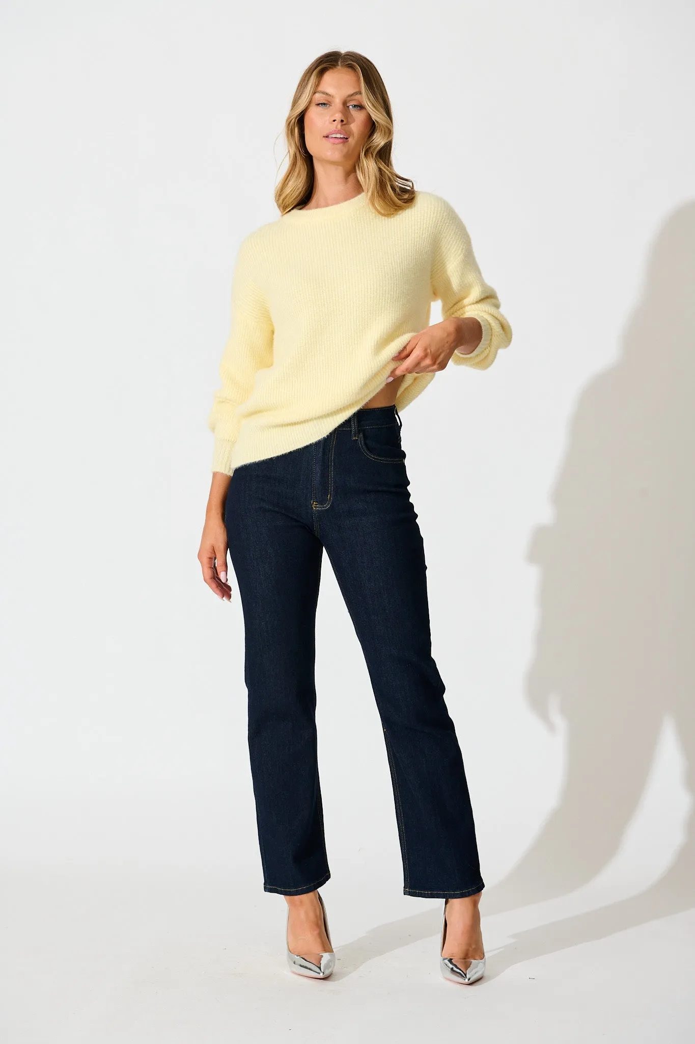 Arla Knit In Lemon Wool Blend sold by St Frock product image thumbnail 4