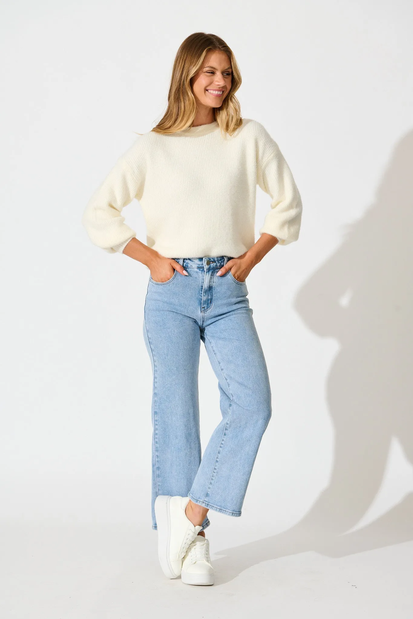 Arla Knit In White Wool Blend sold by St Frock product image thumbnail 4