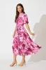 Audrey Maxi Shirt Dress in Pink Floral sold by St Frock