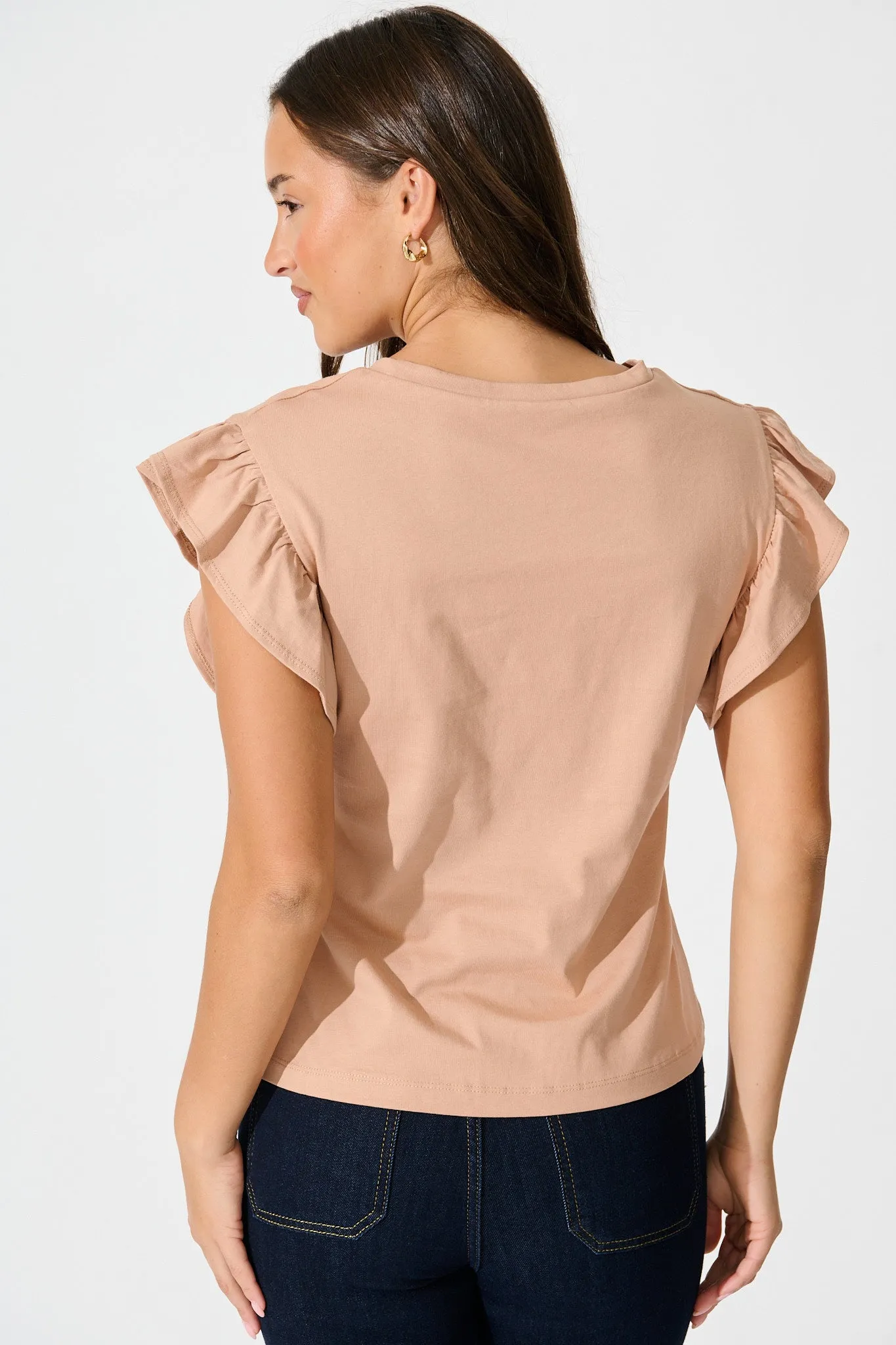 Joyce Top in Beige Cotton sold by St Frock product image thumbnail 3