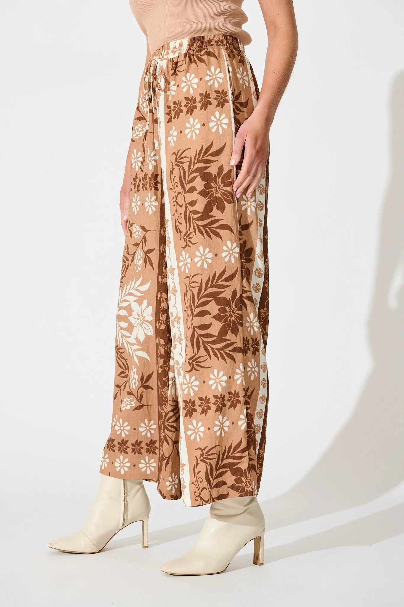 Danbury Pant in Brown and White Print sold by St Frock product image thumbnail 2