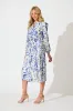 Marnie Midi Dress in White and Blue Print sold by St Frock