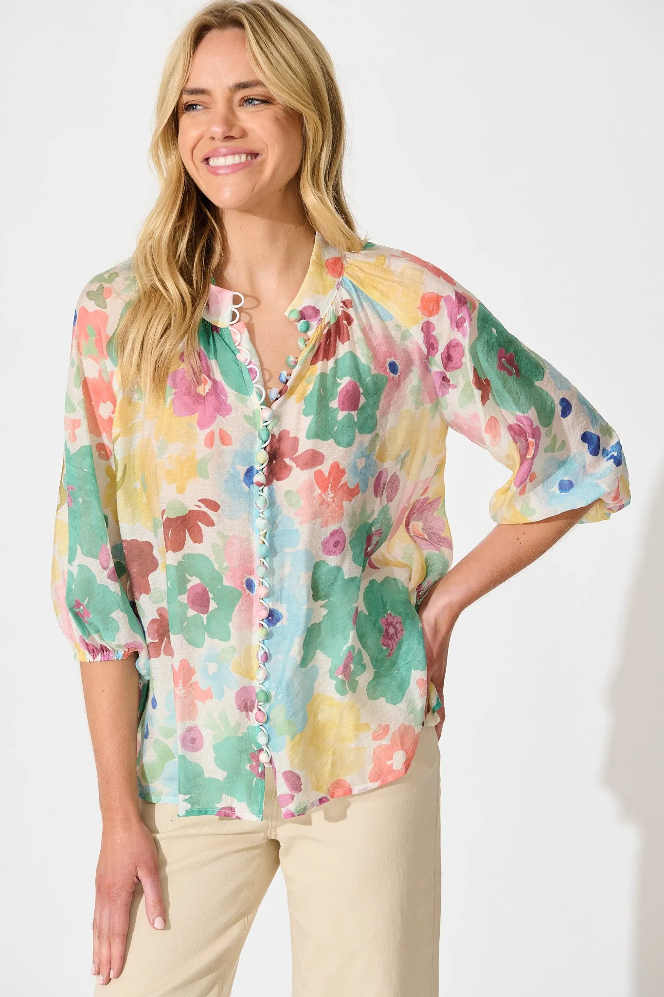 High Life Top in Multi Floral sold by St Frock