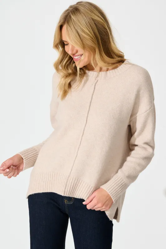 Ashton Knit in Beige Wool Blend sold by St Frock