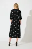 Janelle Midi Dress in Black Embroidery sold by St Frock