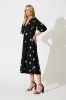 Janelle Midi Dress in Black Embroidery sold by St Frock