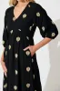 Janelle Midi Dress in Black Embroidery sold by St Frock