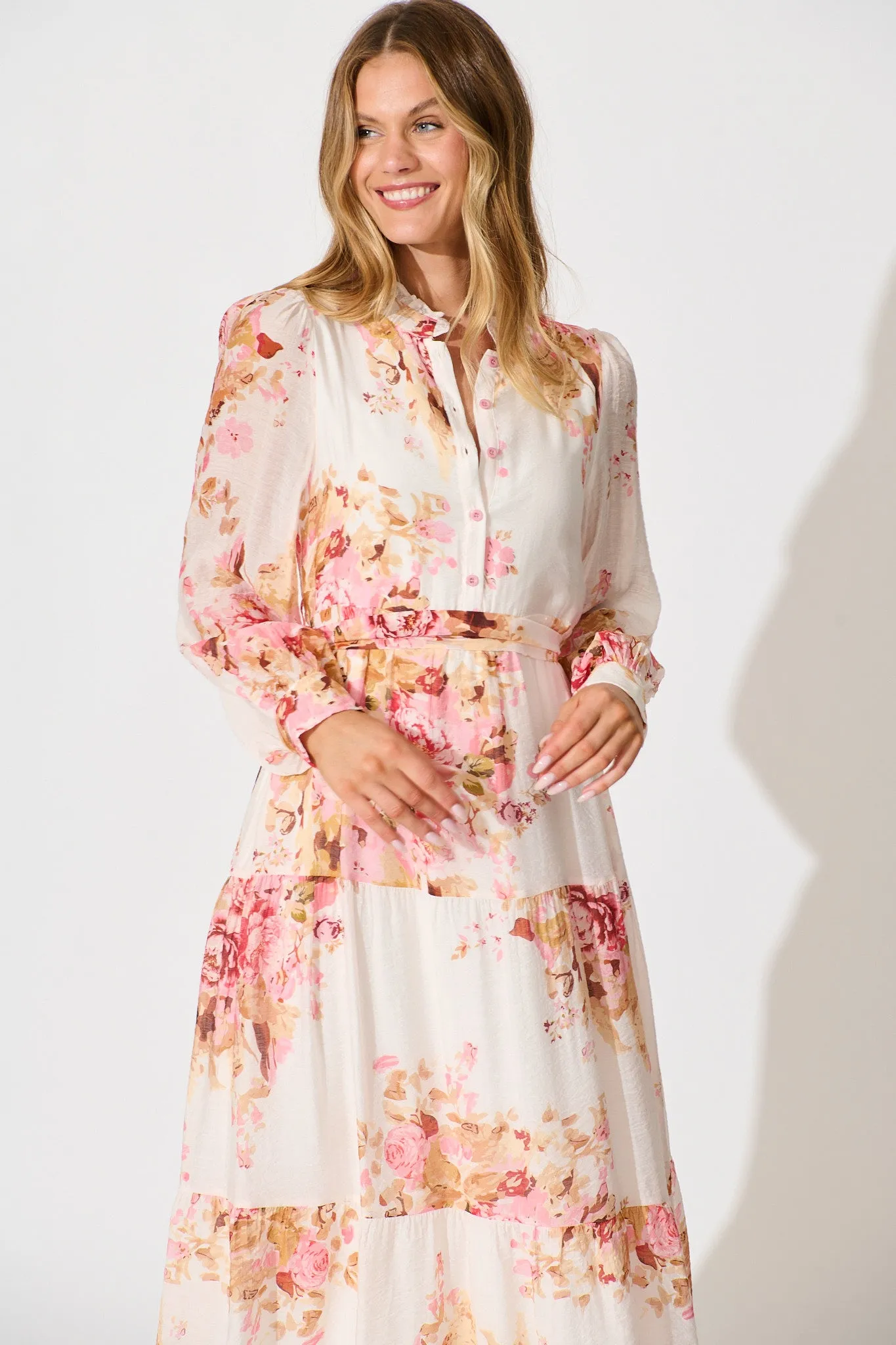 Lettie Maxi Dress in Pink Floral sold by St Frock product image thumbnail 2