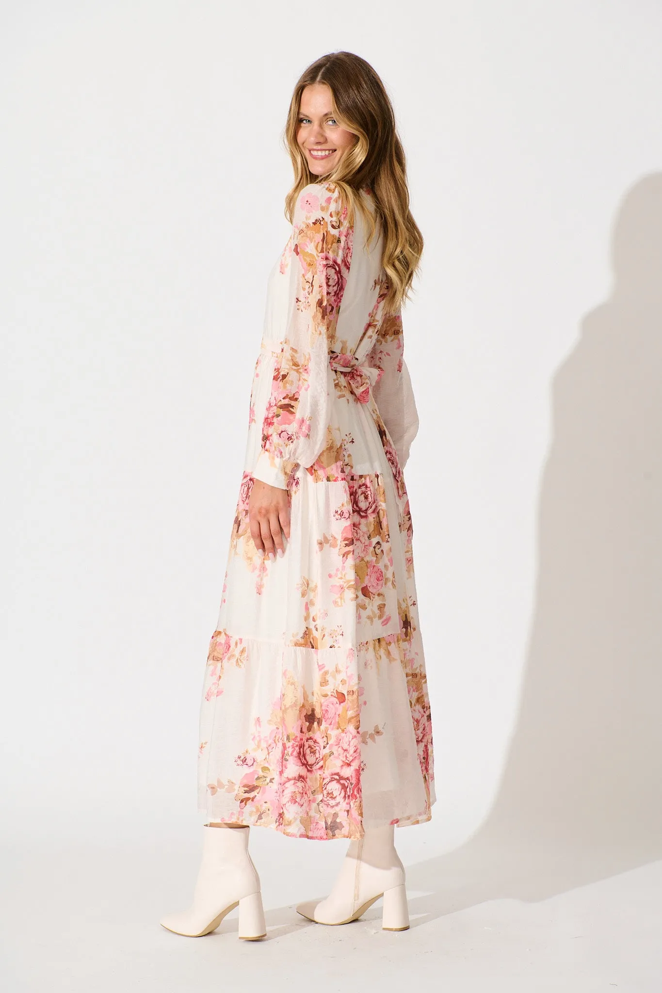 Lettie Maxi Dress in Pink Floral sold by St Frock product image thumbnail 3