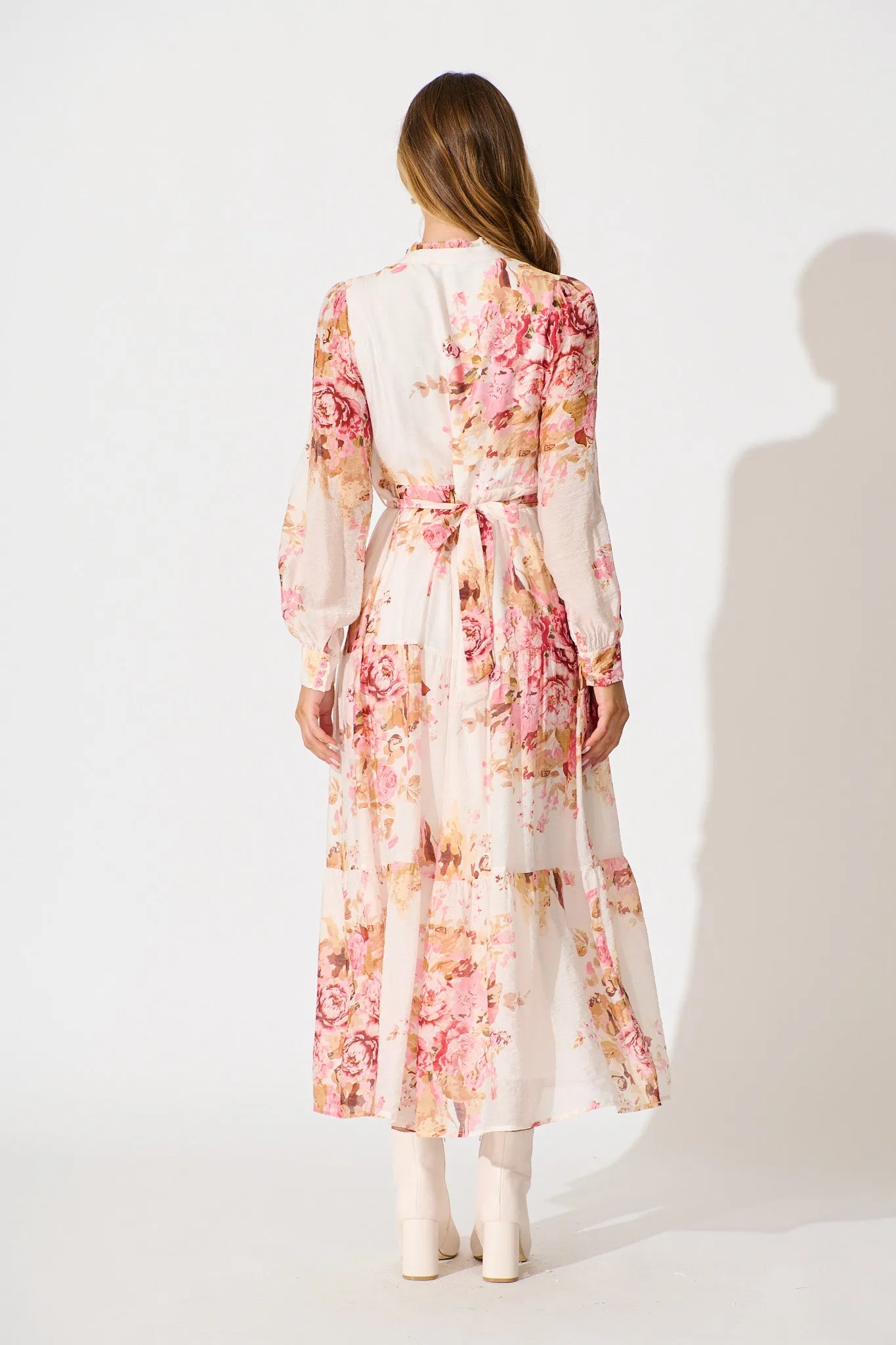 Lettie Maxi Dress in Pink Floral sold by St Frock product image thumbnail 4