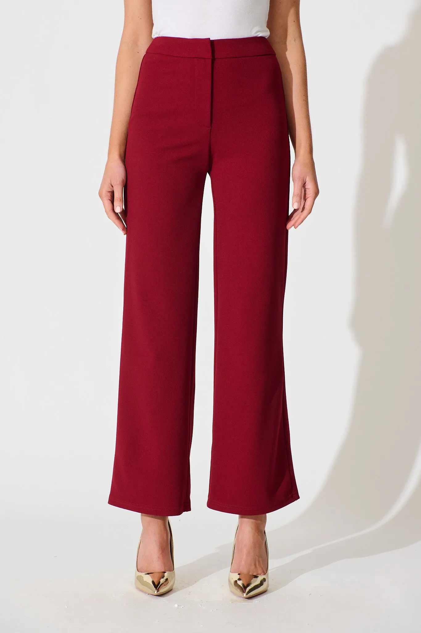 Executive Edge Pant in Wine sold by St Frock