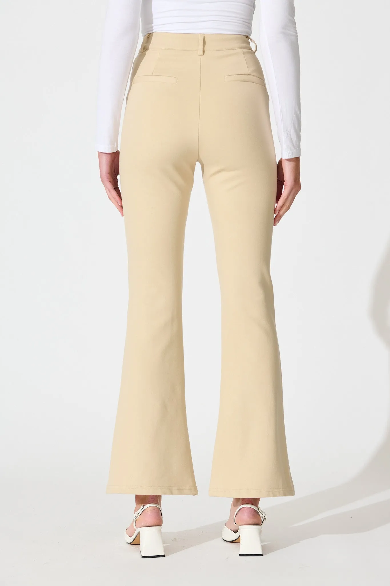 Workflow Stretch Pintuck Pant in Beige sold by St Frock product image thumbnail 3