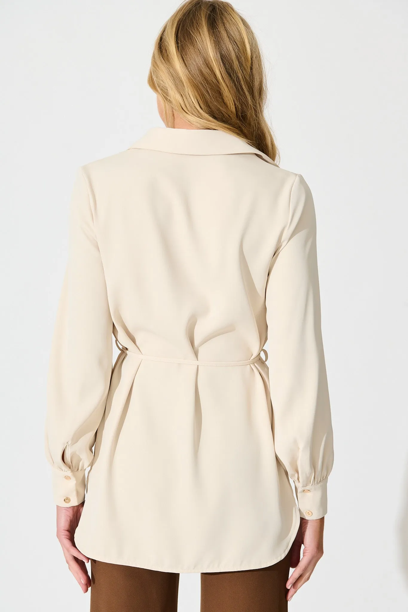 Office Muse Shirt in Beige sold by St Frock product image thumbnail 3