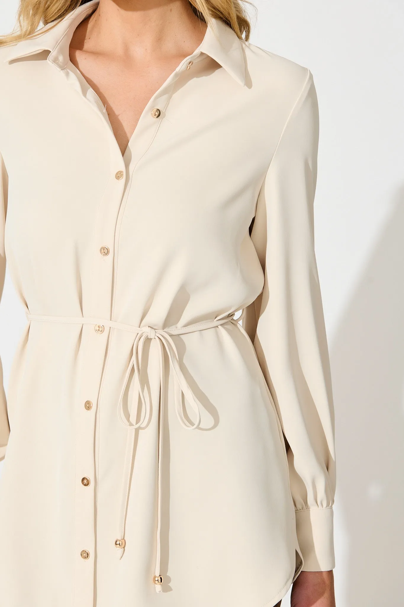 Office Muse Shirt in Beige sold by St Frock product image thumbnail 5