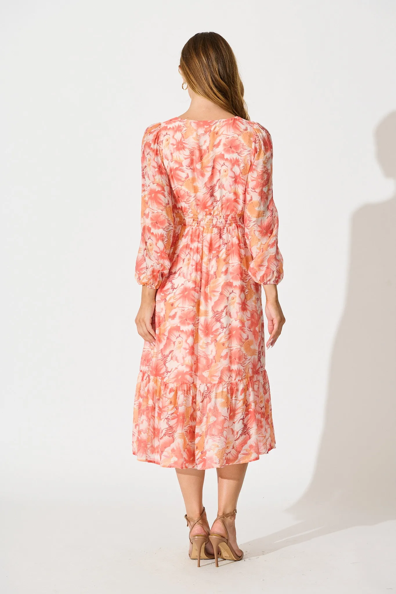 Marrakesh Midi Dress in Tangerine Floral sold by St Frock product image thumbnail 4