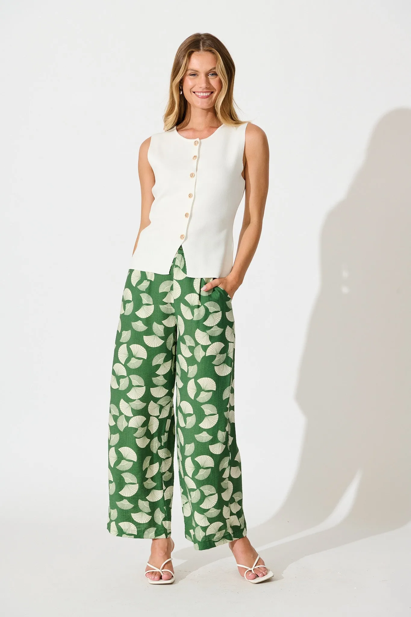Dante Pant in Green with White Print sold by St Frock product image thumbnail 4