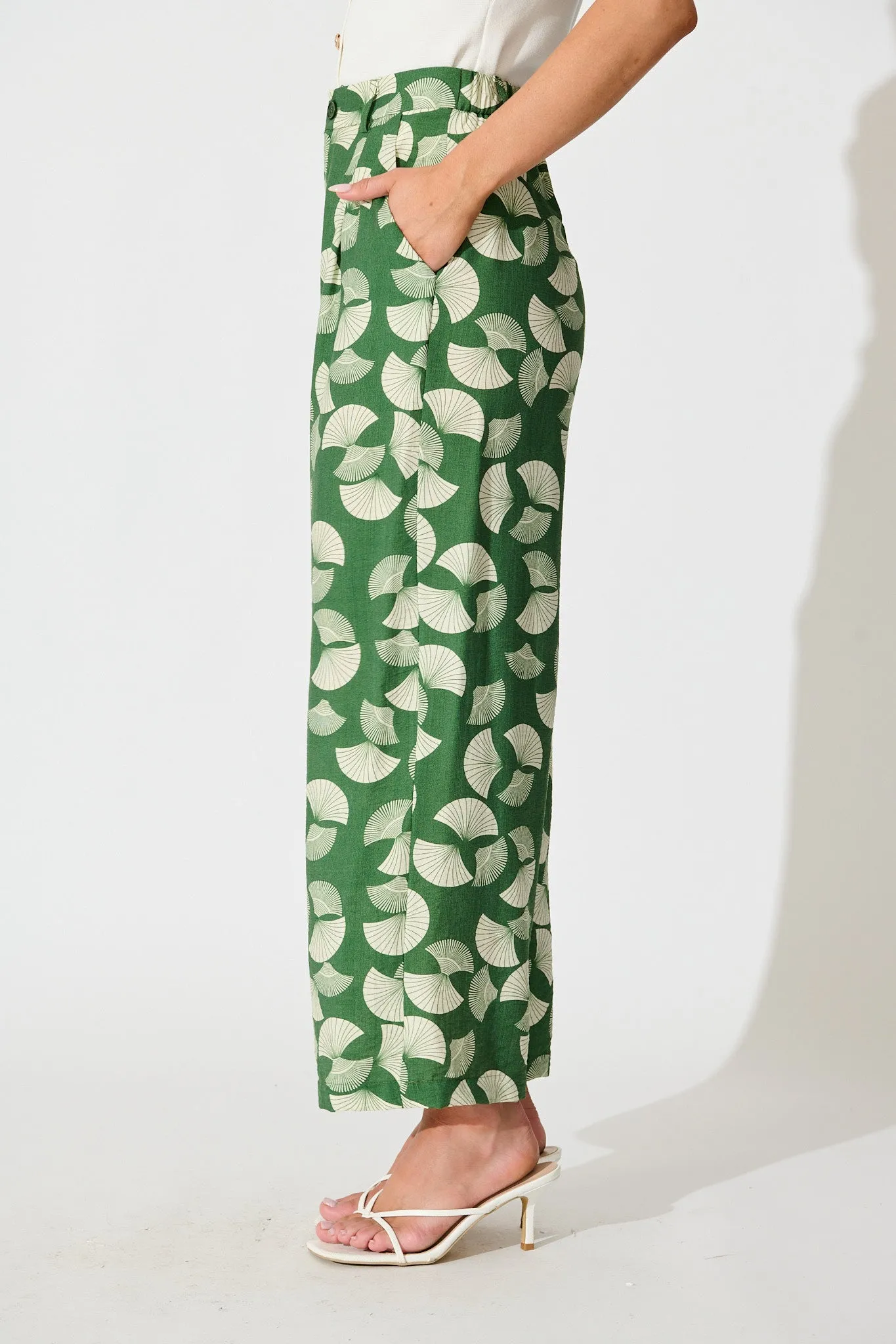 Dante Pant in Green with White Print sold by St Frock product image thumbnail 2