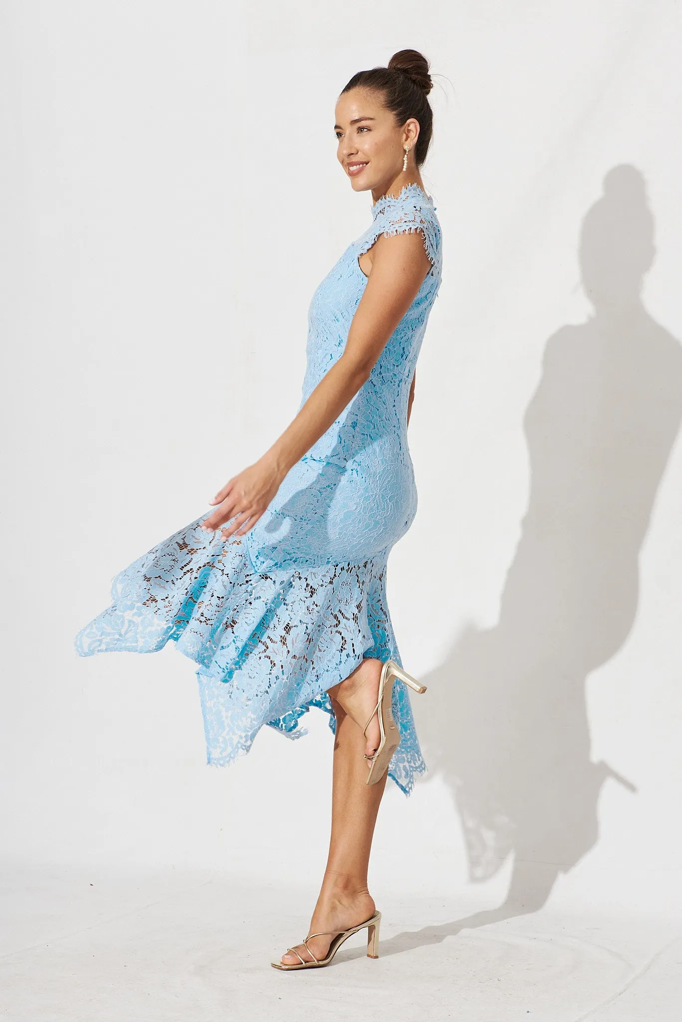 Emilise Midi Dress In Sky Blue Lace sold by St Frock product image thumbnail 4